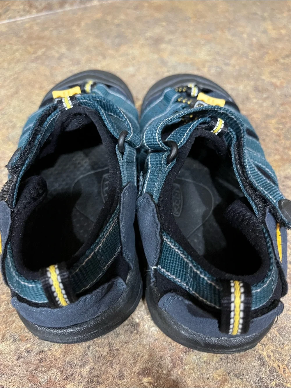 KEEN Newport H2 Little Kids Size 12 Navy Blue Yellow Waterproof Hiking Sandals